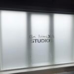 Frosted Film with Name Stencilled